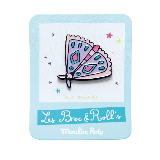 Broc' & Rolls - Butterfly Enamel Pin - Moulin Roty