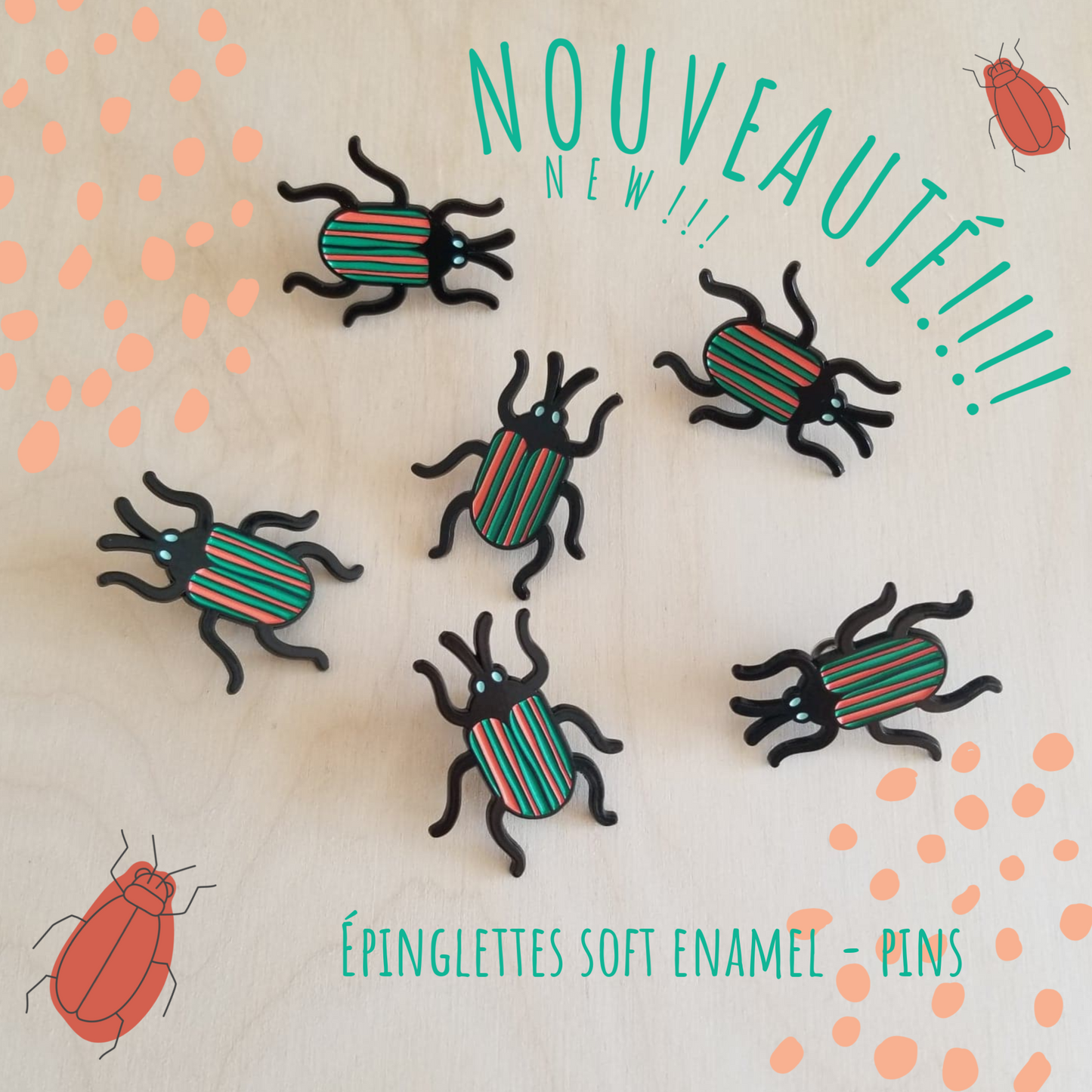 Beetle soft Enamel Pin