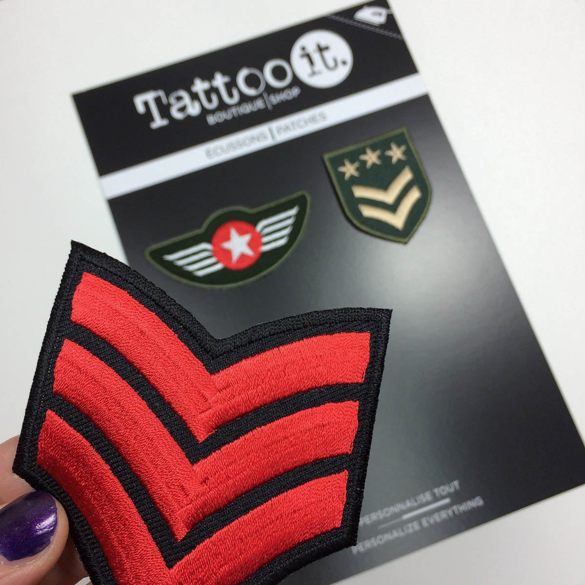 Red Military Badge Patch