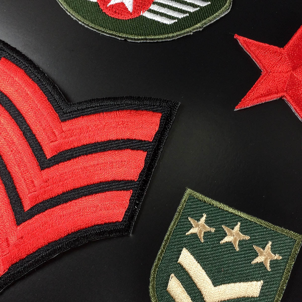 Red Military Badge Patch