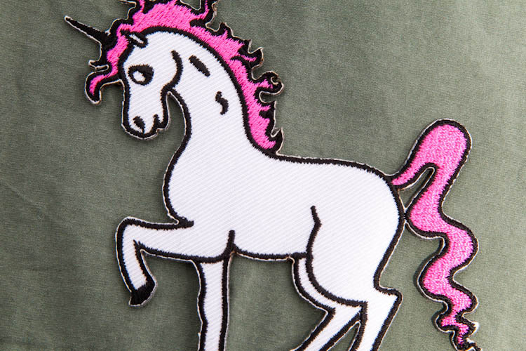 Pink or blue Rockabilly Unicorn Patch