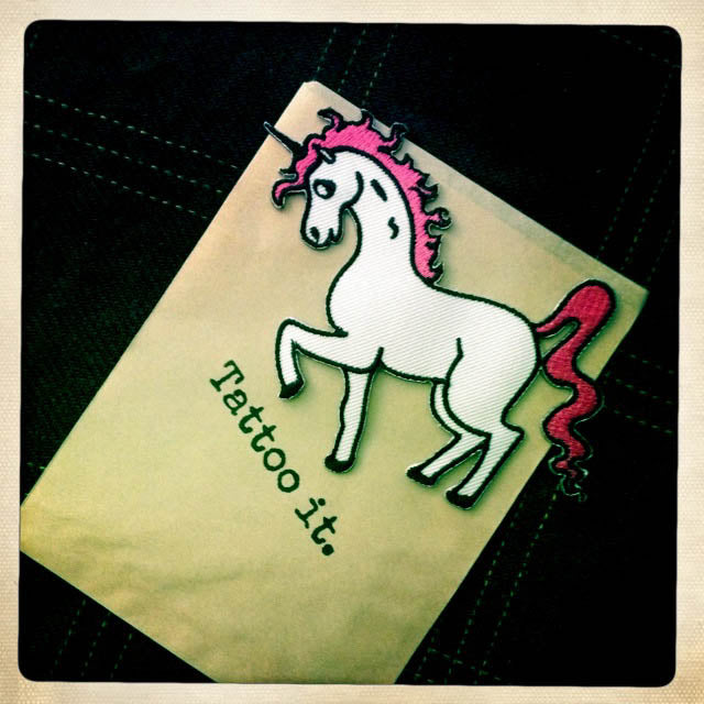 Pink or blue Rockabilly Unicorn Patch