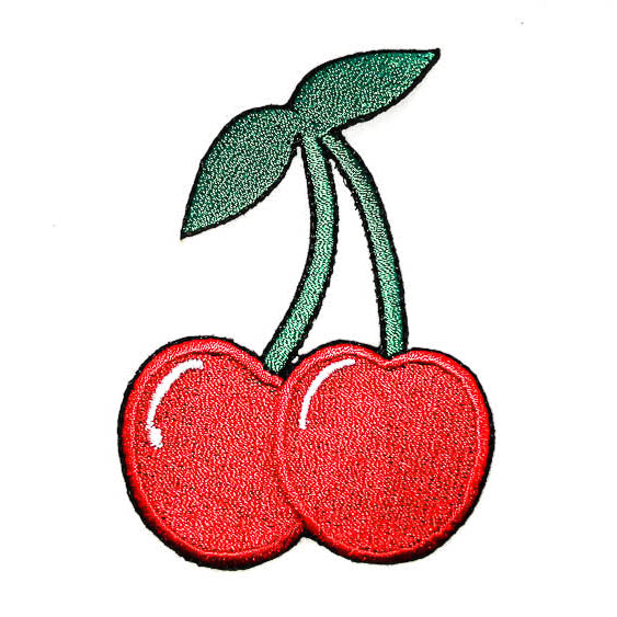 cherry iron-on patch