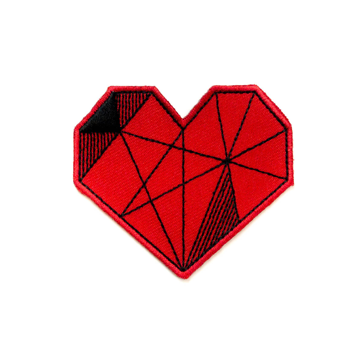 Red Geometric Heart (Sticker Patch)