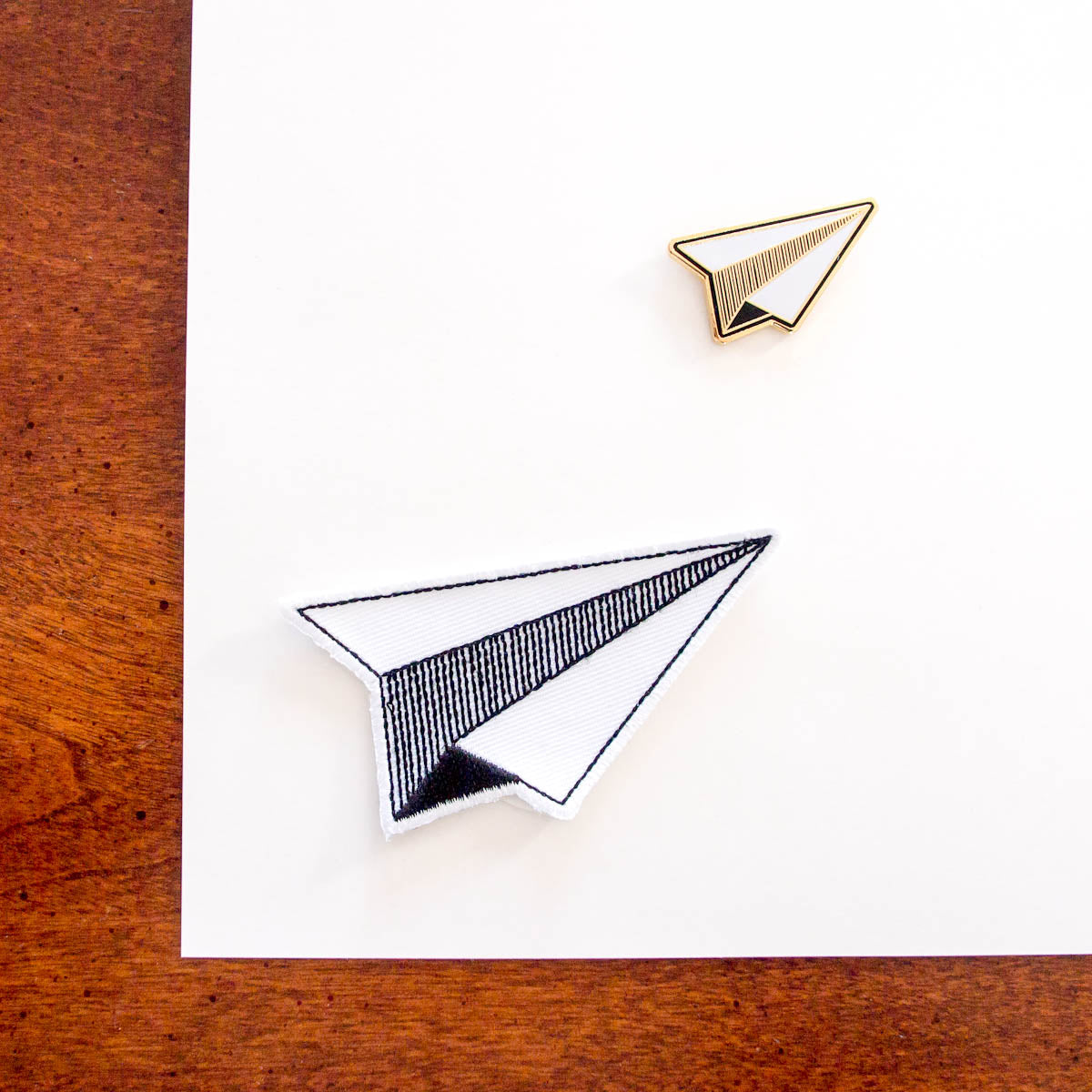 Enamel Pin + Sticker Patch (DUO) - Paper Plane