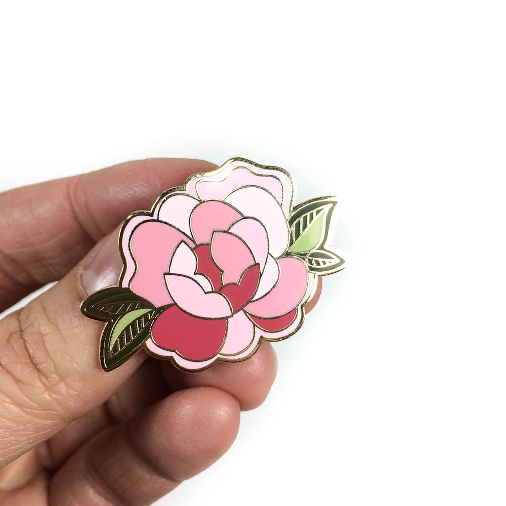 Pink Peony Enamel Pin