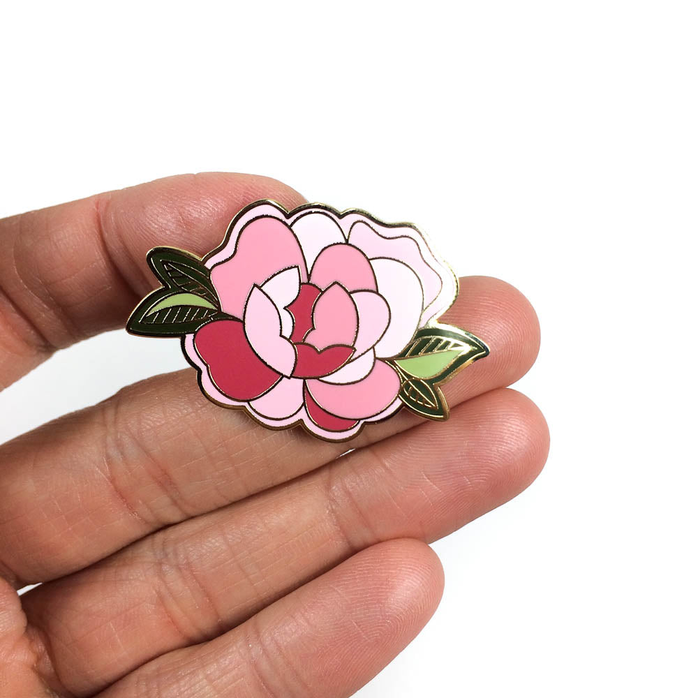Pink Peony Enamel Pin