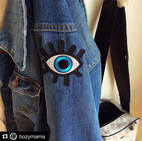 blue eye iron-on patch