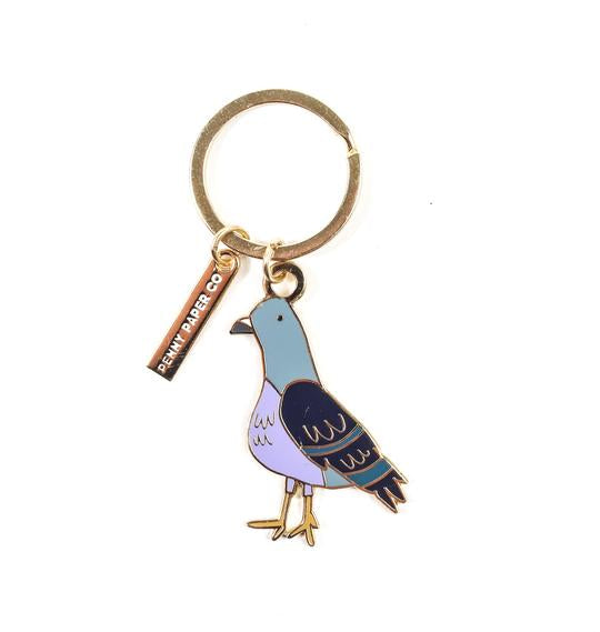 ENAMEL KEYCHAIN, PIGEON