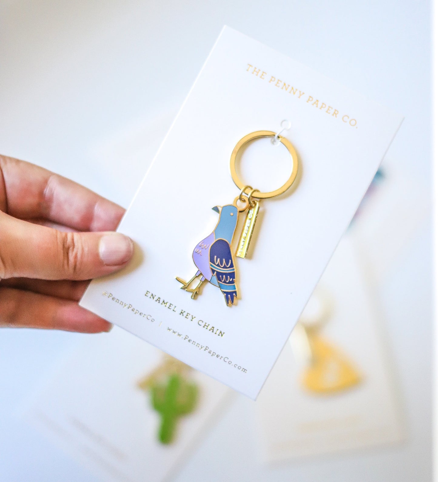 ENAMEL KEYCHAIN, PIGEON