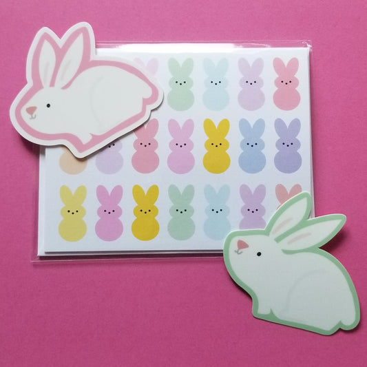 Bunny vinyl sticker ( pink or green )
