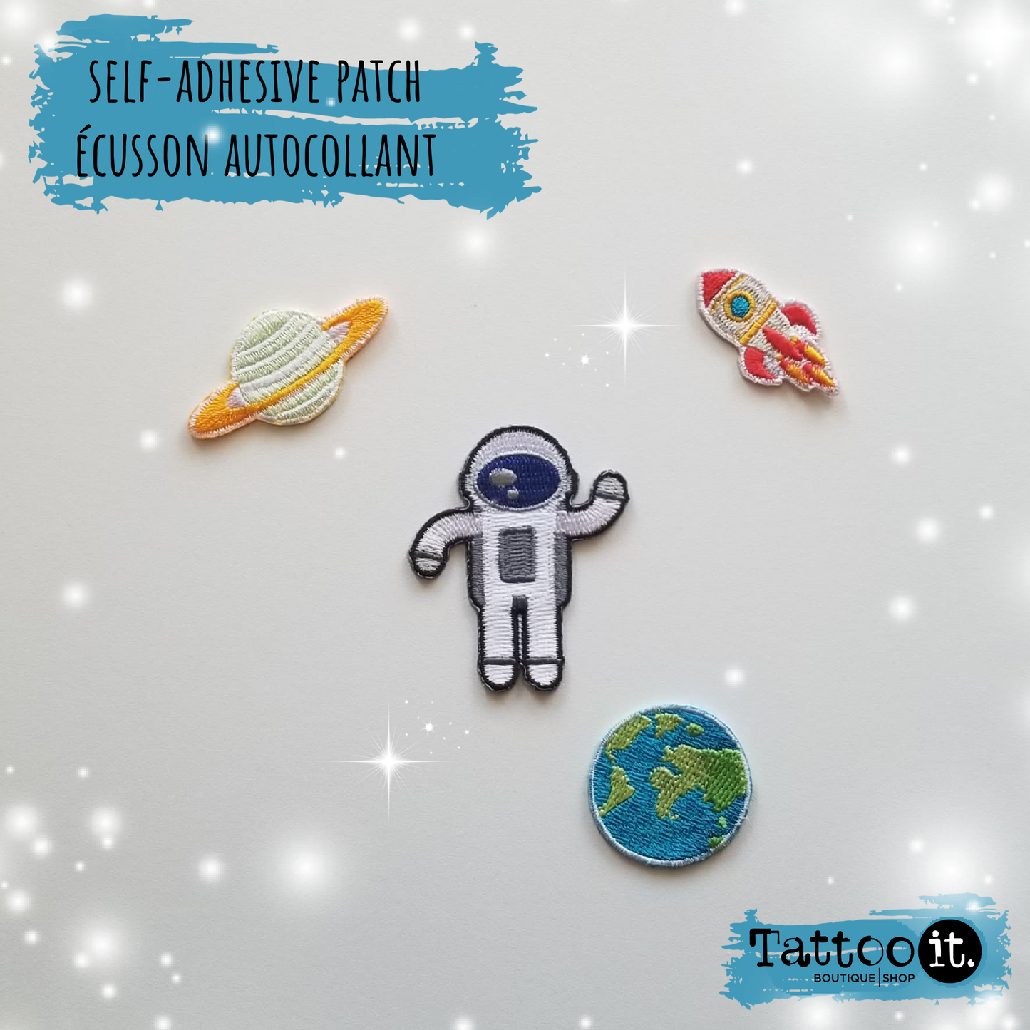 Let's go to space! - self-adhesive patch ( set of 4 )