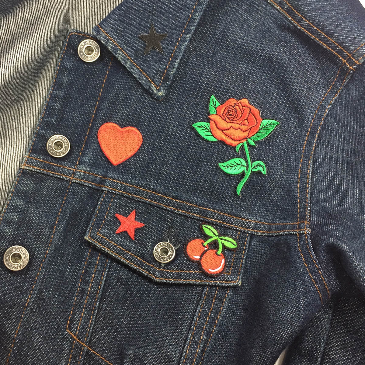 Red Rose Patches for jacket (Set of 5)
