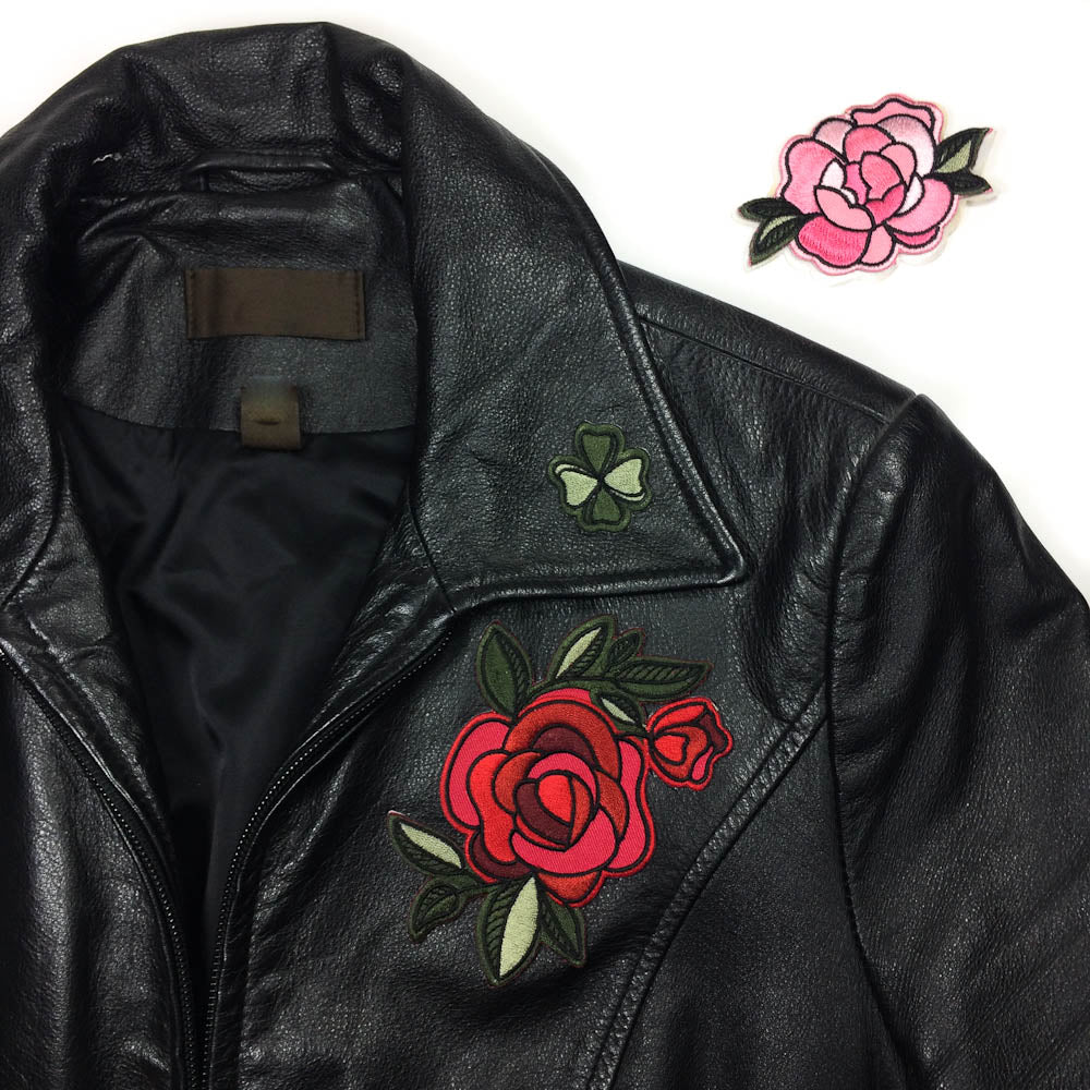 Patch on leather coat