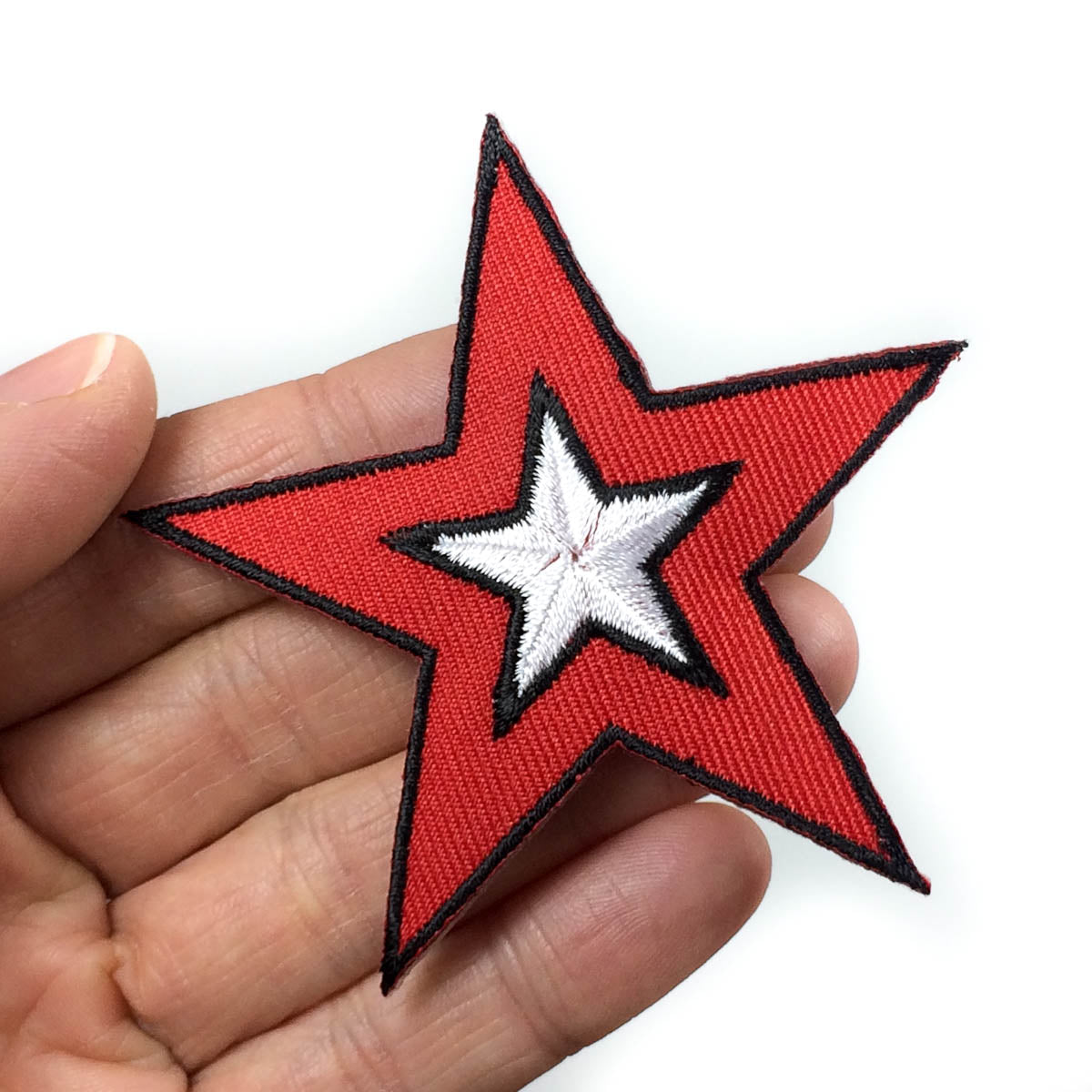 Red star iron-on patch
