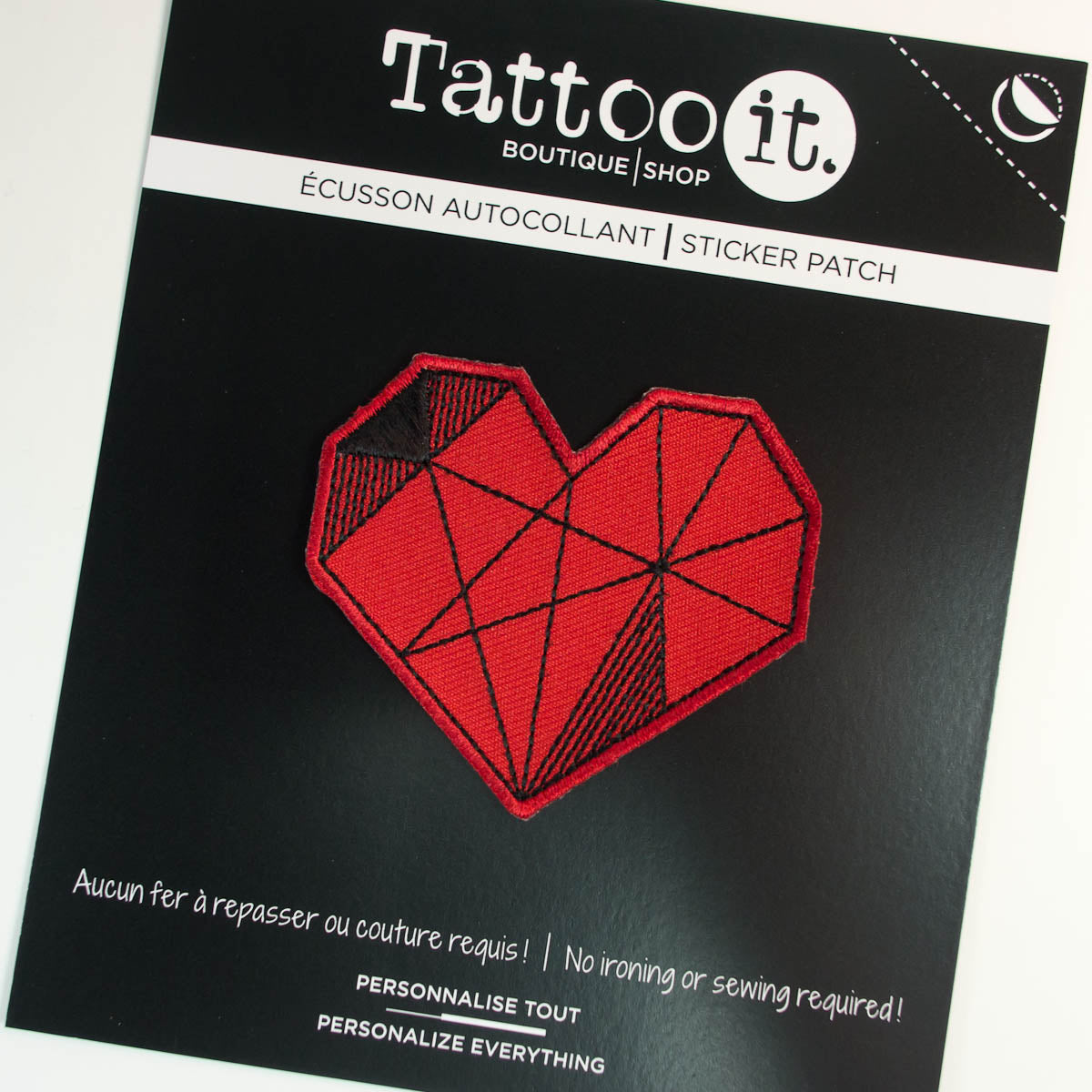 Enamel Pin + Sticker Patch (DUO) - Geometric Heart